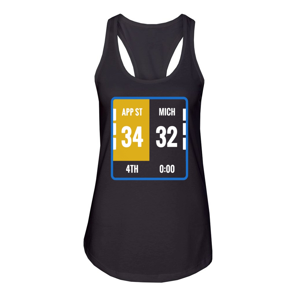Appalachian Michigan Scoreboard Football Women's Racerback Tank