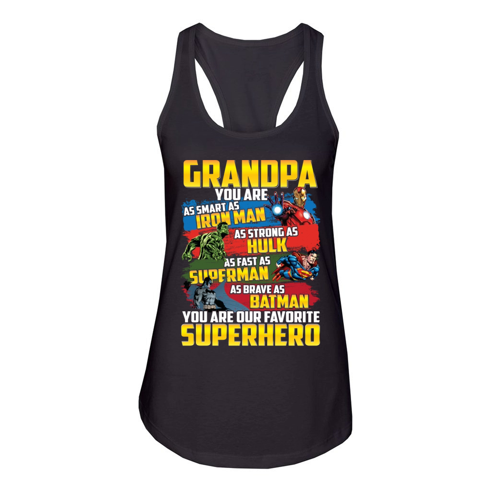 Grandpa- Superhero Women's Racerback Tank