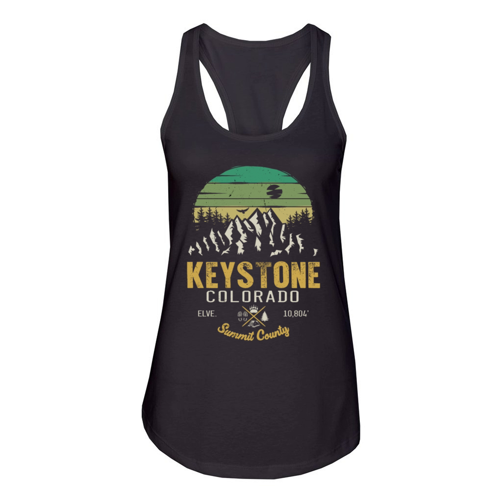 Keystone Colorado retro Ski Mountain Women's Racerback Tank