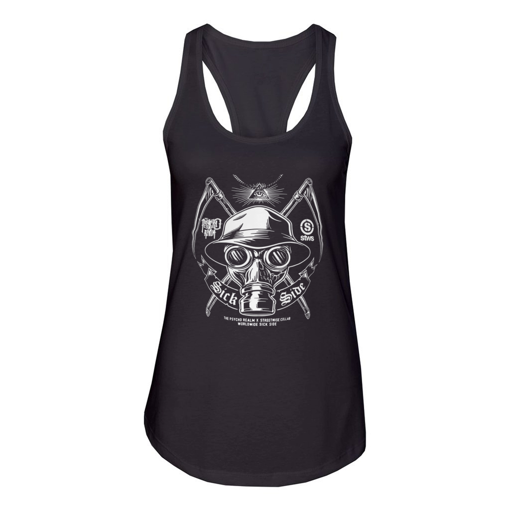 The Psycho Realm Streetwise Collab Worldwide Sick Side Women's Racerback Tank