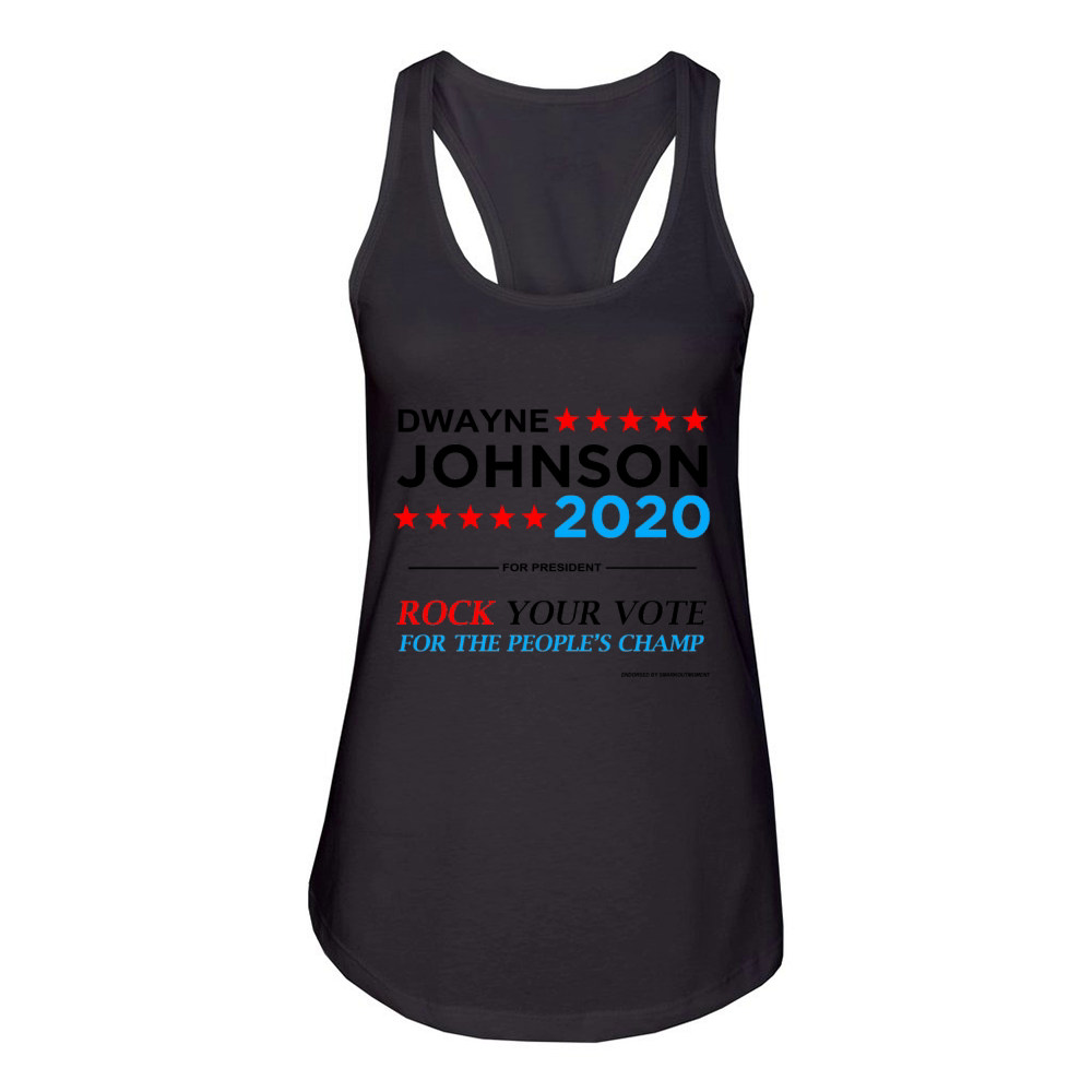 Vote The Rock 2020 President Dwayne Johnson Election (black) T-Shirt Women's Racerback Tank