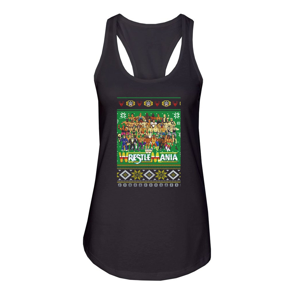 WrestleMania 3D ugly Christmas sweater Women's Racerback Tank