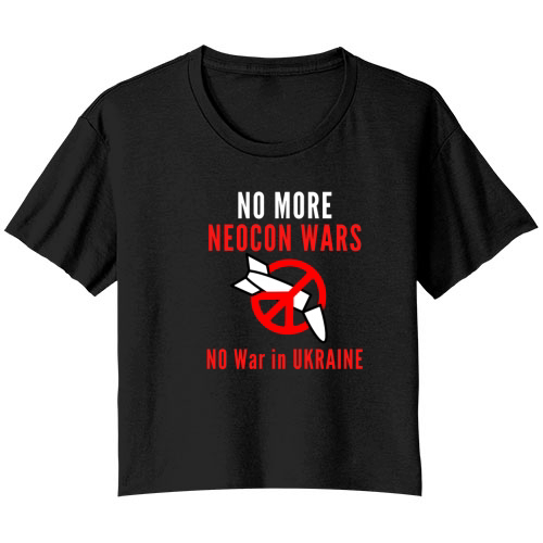 No War in Ukraine Bella Ladies Flowy Crop T-shirt