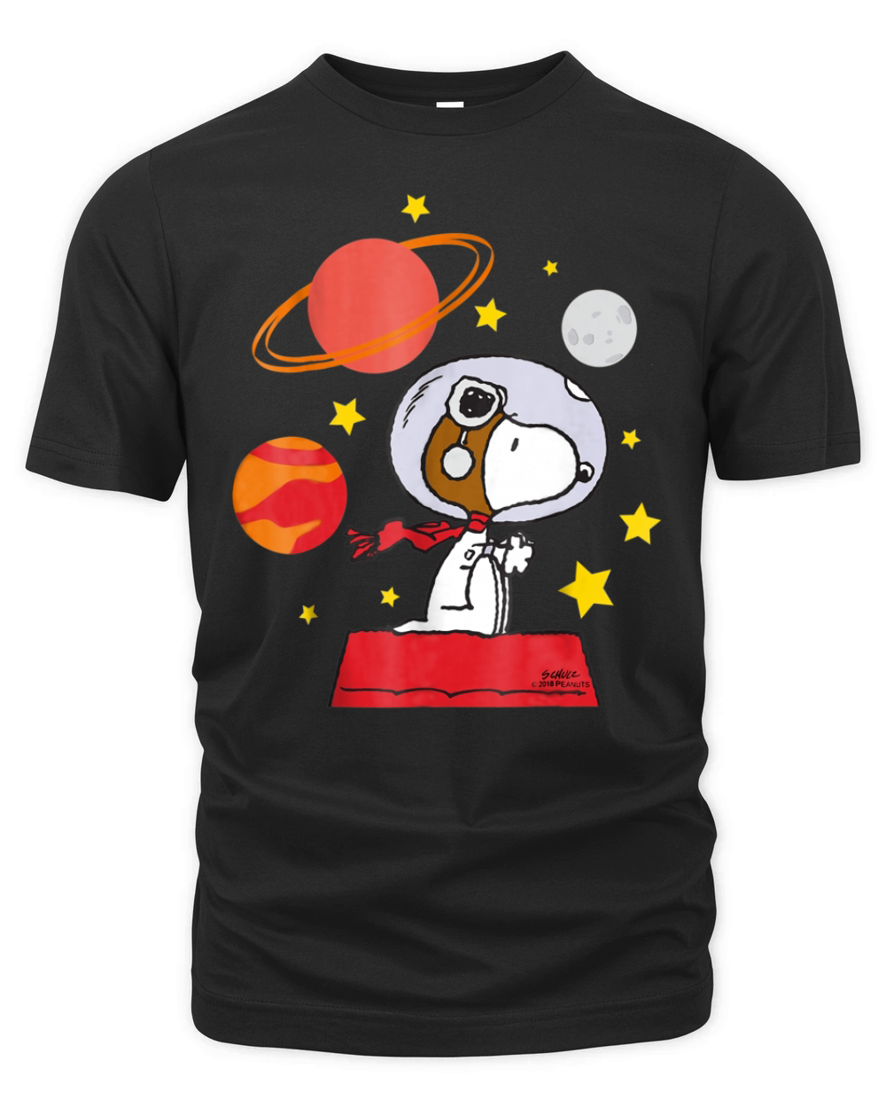 Peanuts Snoopy Space Pilot Mars, Moon And Saturn shirt Organic Unisex T-shirt