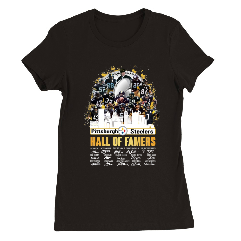 Pittsburgh Steeler hall of famers signatures Premium Womens Crewneck T-shirt