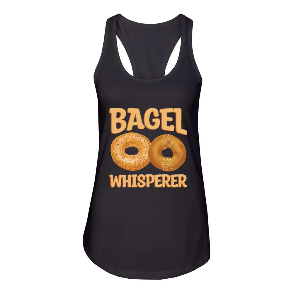 Bagel Whisperer Quote for a Bagel Lover Women's Racerback Tank