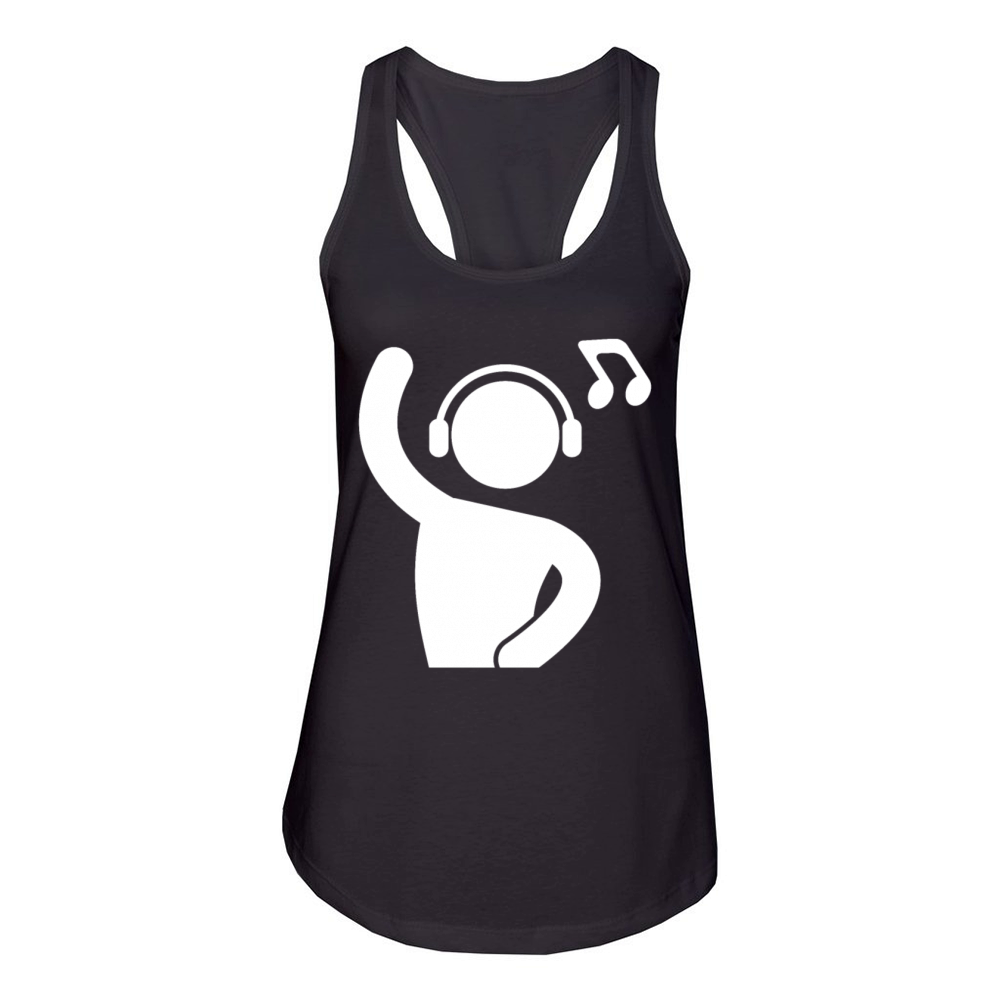 DJ Icon Deejay Design Disc Jockey Graphic Symbol Women's Racerback Tank