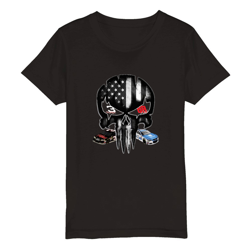 Punisher American flag Austin Dillon and Alex Bowman signature shirt Organic Kids Crewneck T-shirt