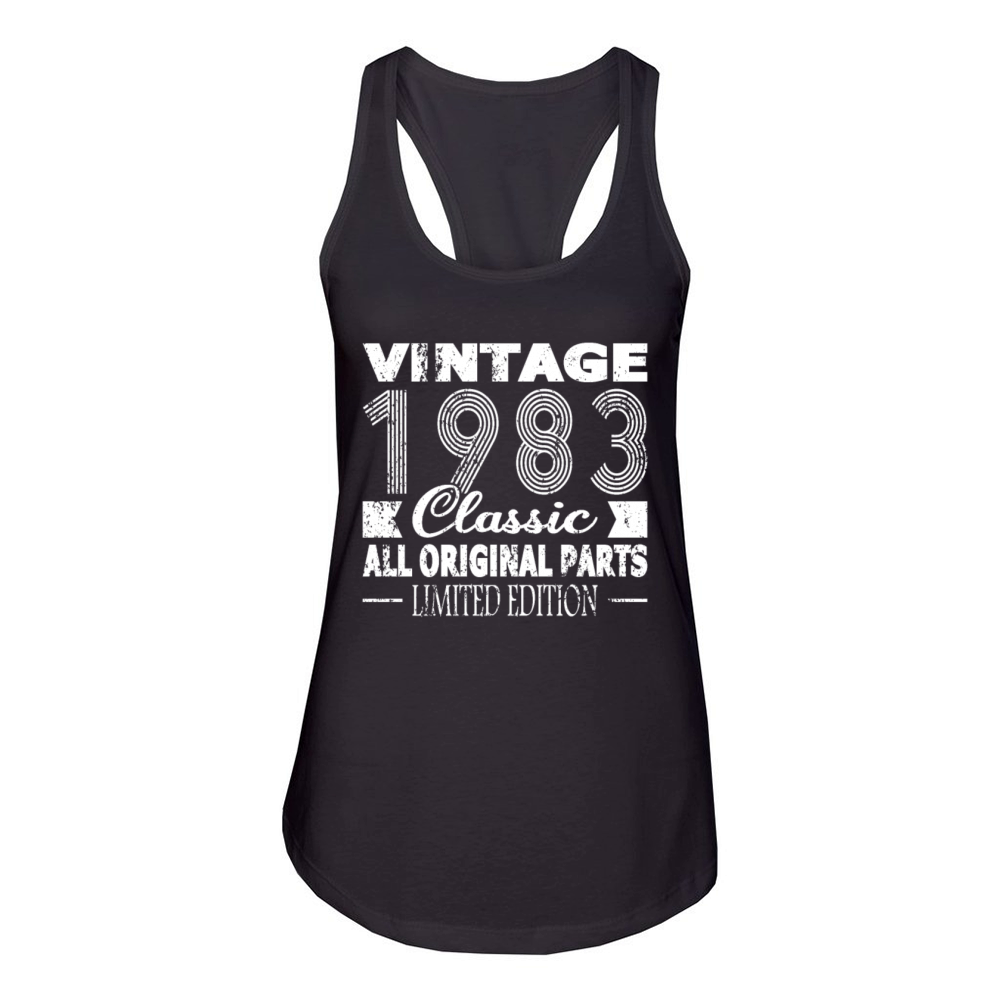 40th birthday vintage 1983 classic 1983 Women's Racerback Tank