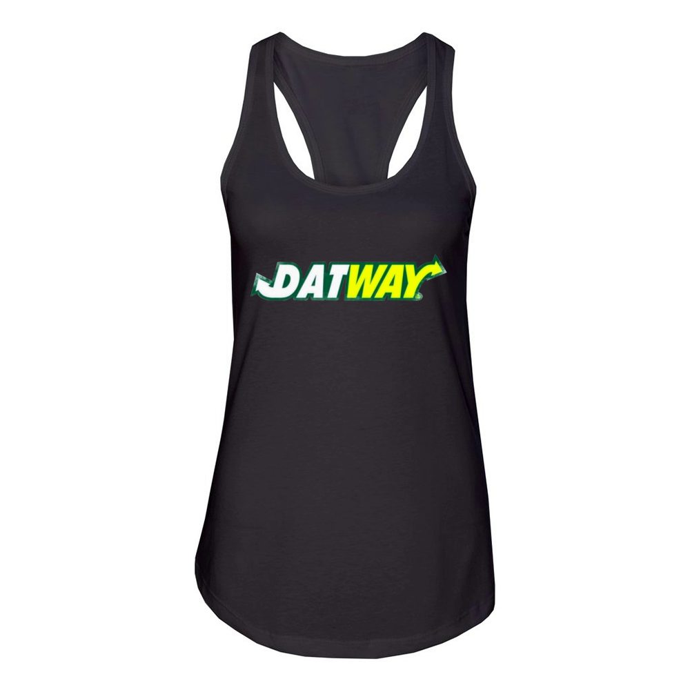 dat way Women's Racerback Tank