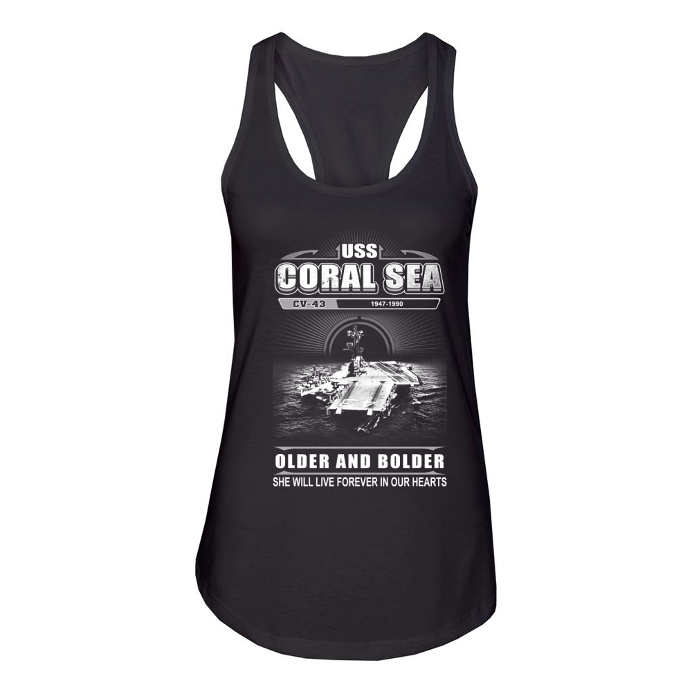 USS Coral Sea- Older And Bolder Women's Racerback Tank