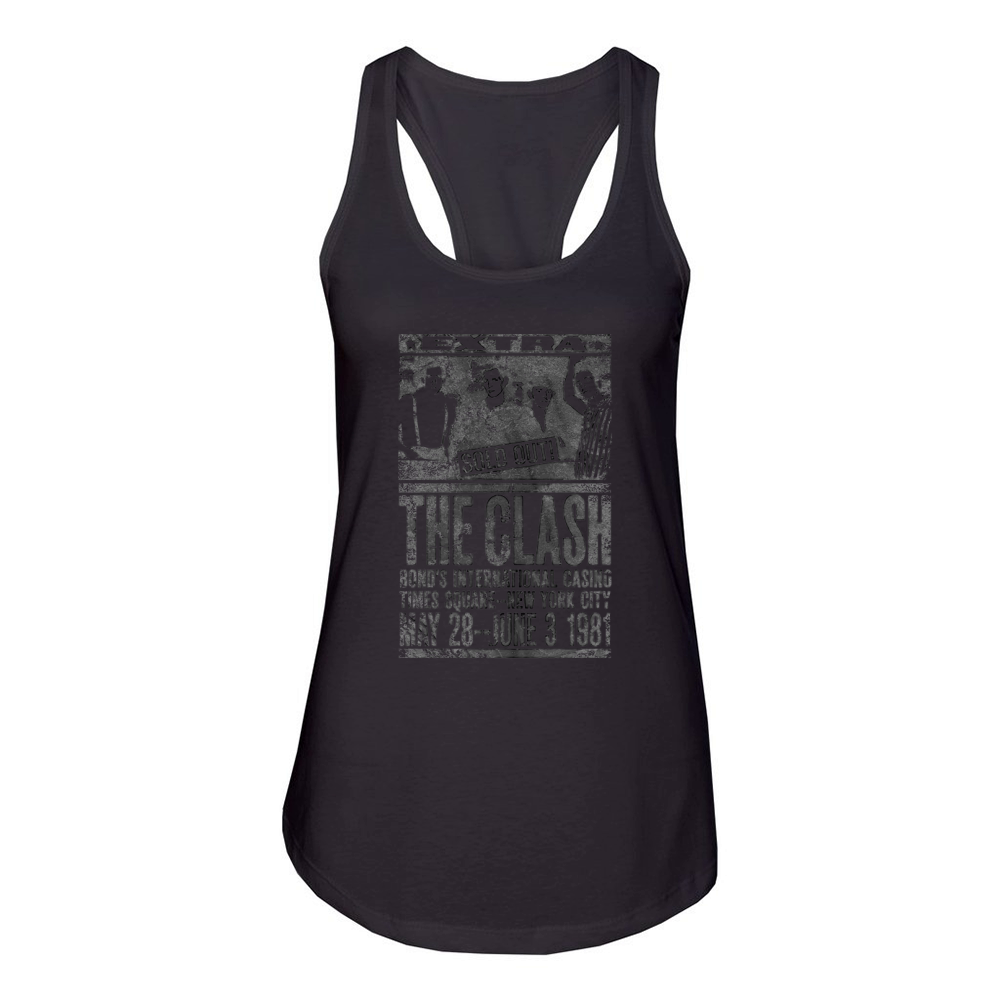White The Clash Bonds 1981 Official Women's Racerback Tank