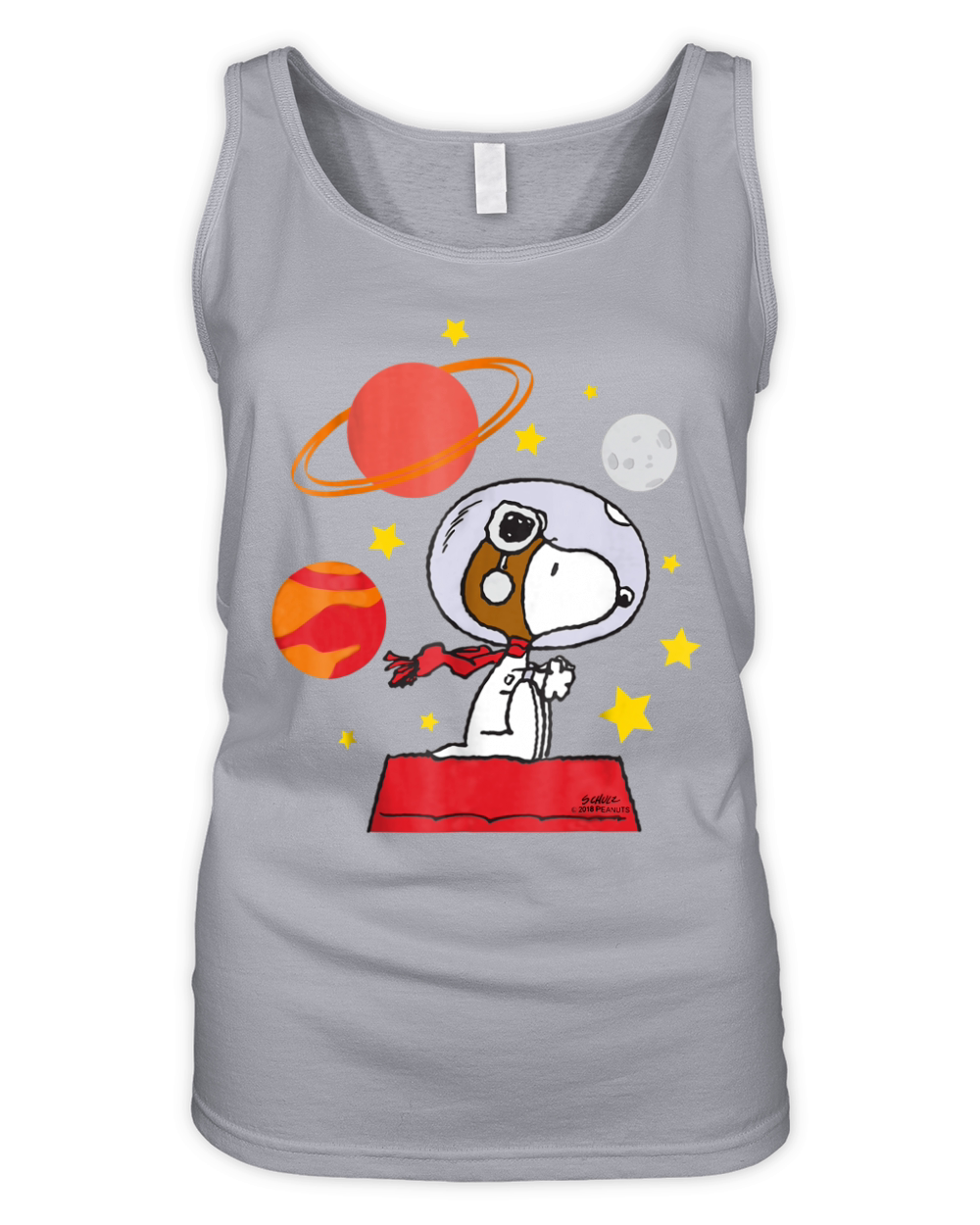 Peanuts Snoopy Space Pilot Mars, Moon And Saturn shirt Organic Women's Tank Top