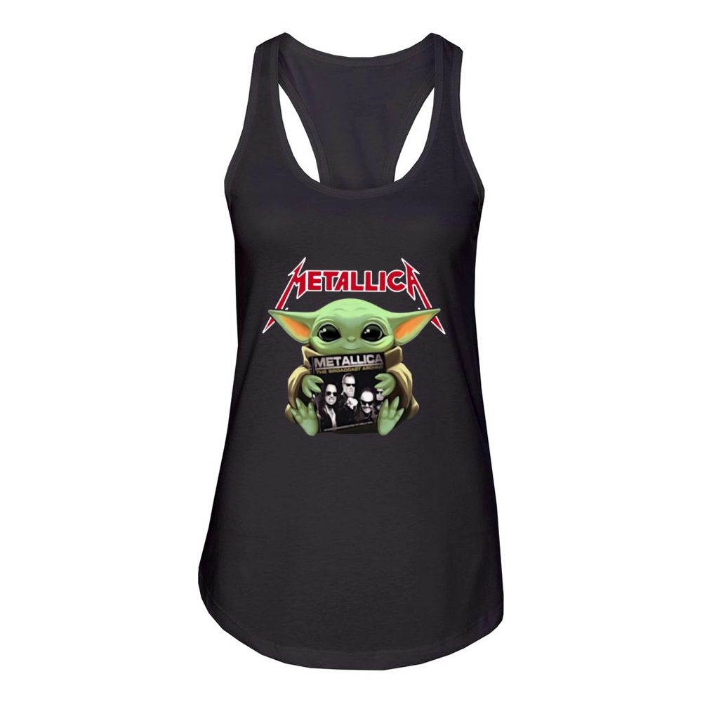 Baby Yoda hug Metallica Women's Racerback Tank