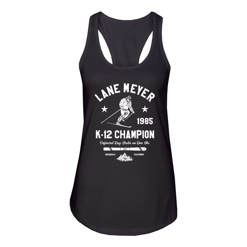 Lane meyer 1985 k12 Champion defeated roy stalin Women's Racerback Tank