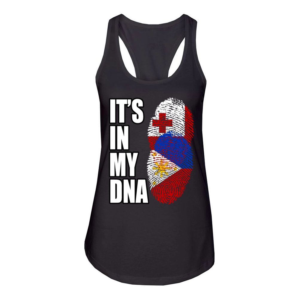 Tongan And Filipino Mix Heritage DNA Flag Women's Racerback Tank