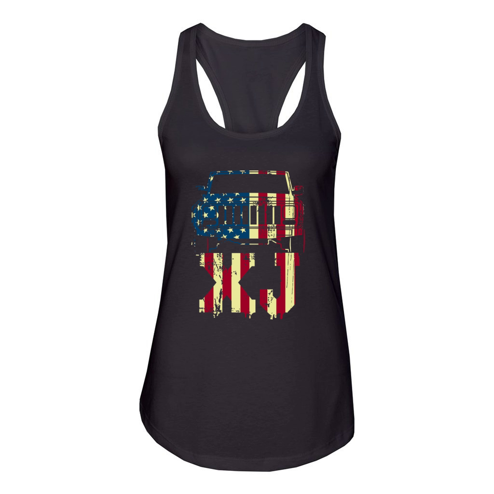XJ American Flag Women's Racerback Tank