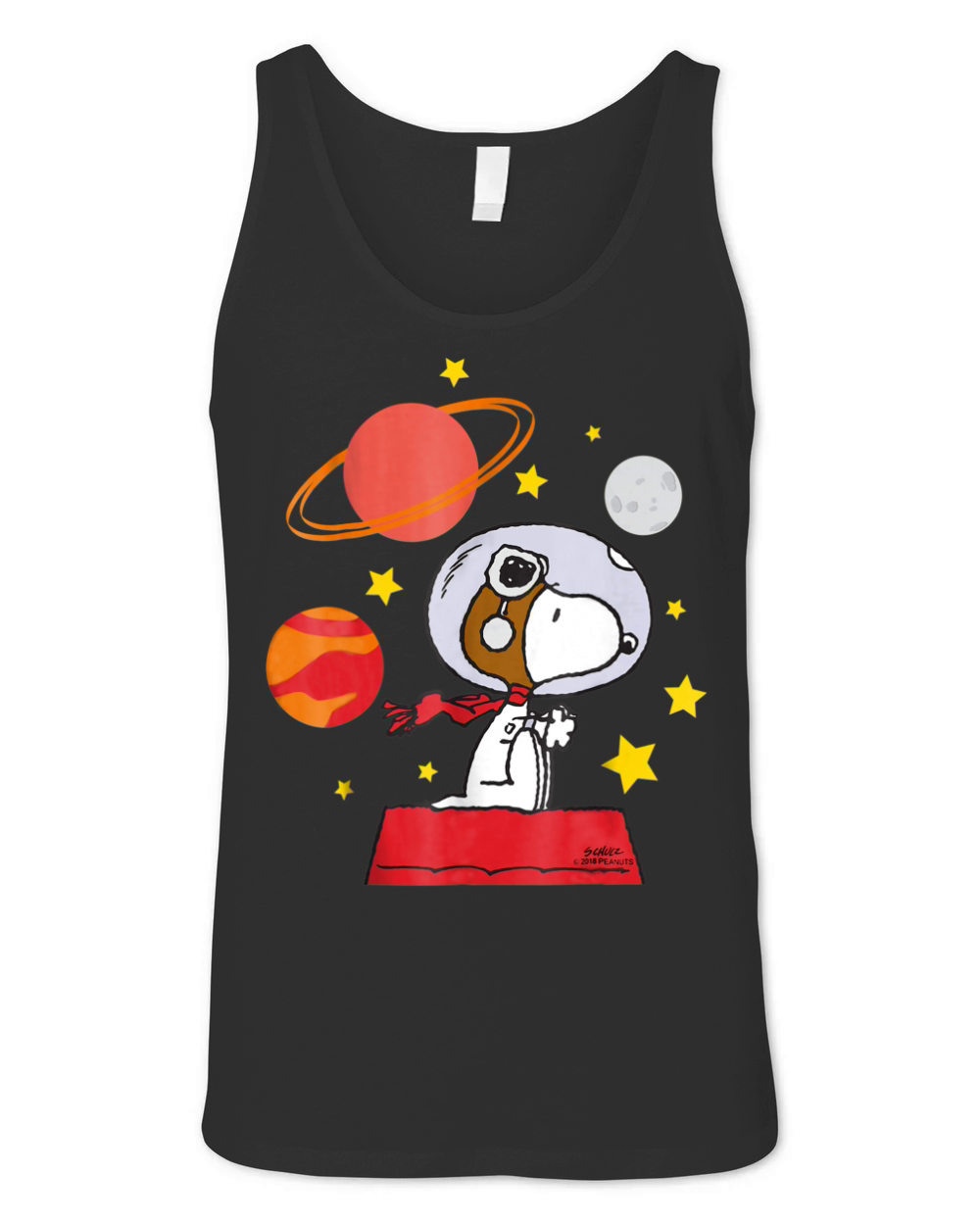 Peanuts Snoopy Space Pilot Mars, Moon And Saturn shirt Unisex Jersey Tank