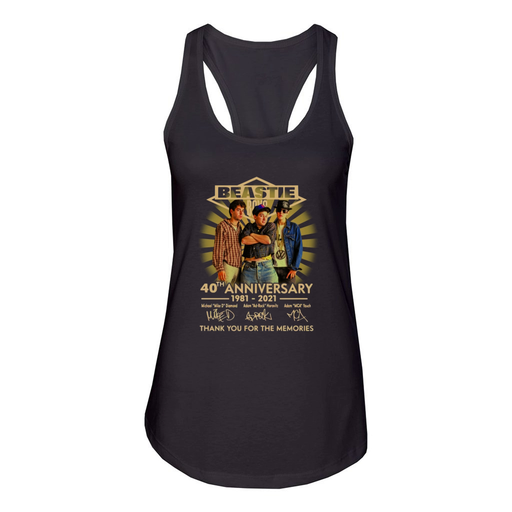Beastie Boys 40th Anniversary 1981 2021 Thank You For The Memories Signatures Women's Racerback Tank
