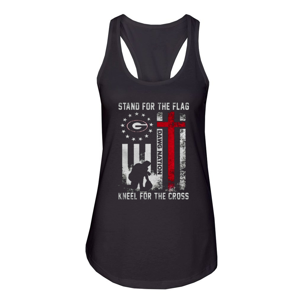 Betsy Ross flag Stand for the flag DawgNation Georgia Bulldogs Women's Racerback Tank