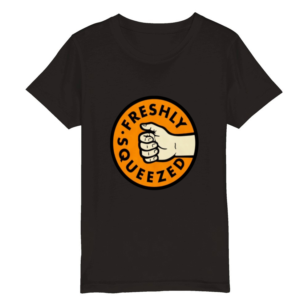 Orange Cassidy Freshly Squeezed Logo Organic Kids Crewneck T-shirt