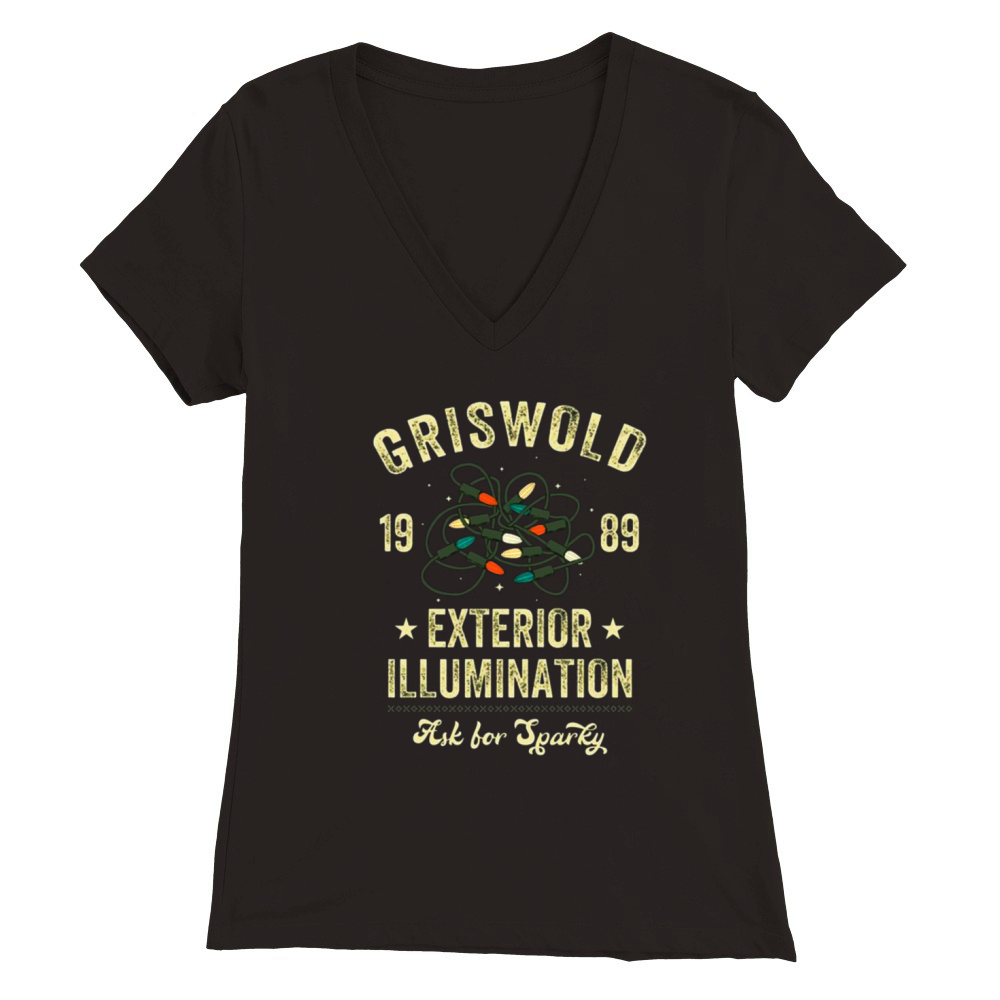 Griswold 1989 Exterior Illumination Christmas Tree Premium Womens V-Neck T-shirt