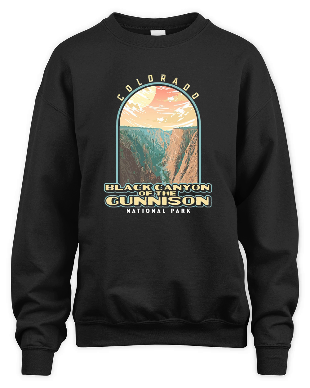Black Canyon of the Gunnison Colorado Vintage WPA Style Unisex Premium Crewneck Sweatshirt