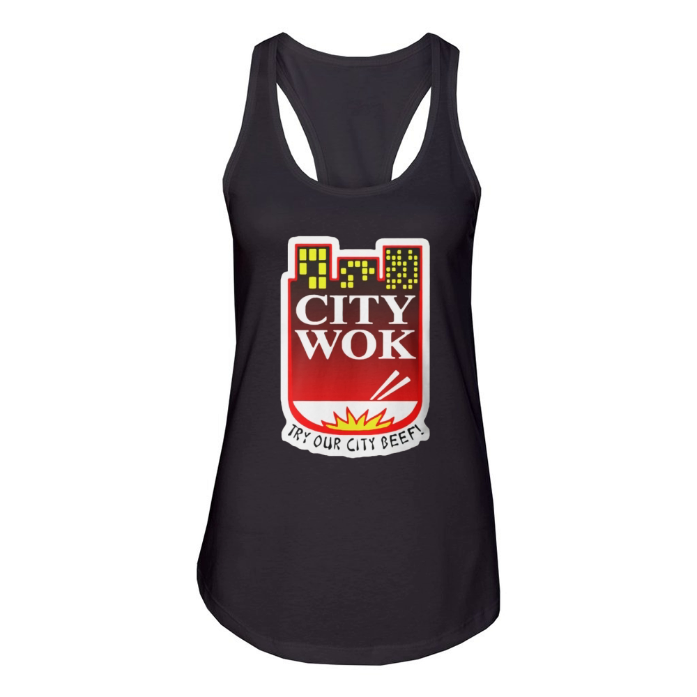 City Wok funny T-Shirt Women's Racerback Tank