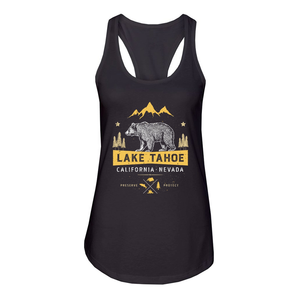 Lake Tahoe California Nevada Vintage Bear Women's Racerback Tank