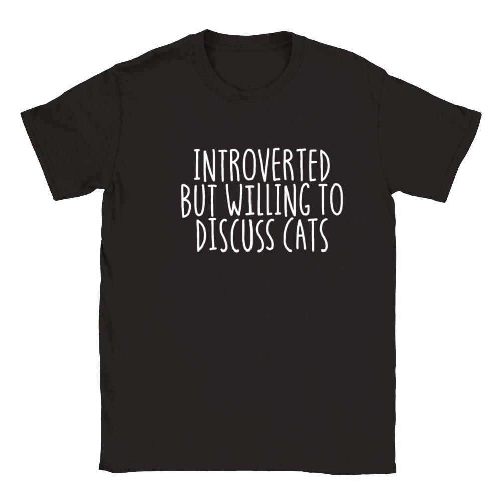 Introverted But Willing To Discuss Cats AntiSocial Classic Kids Crewneck T-shirt