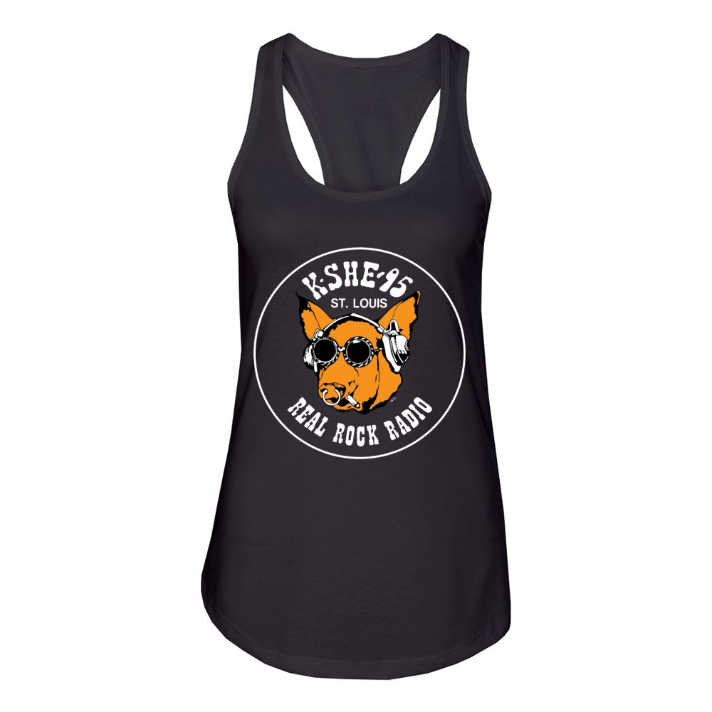 K SHE 95 Real Rock Radio Women's Racerback Tank
