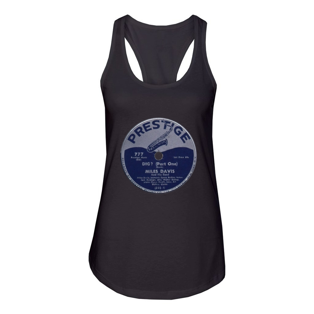 Miles Davis 78 RPM Record Label Women's Racerback Tank
