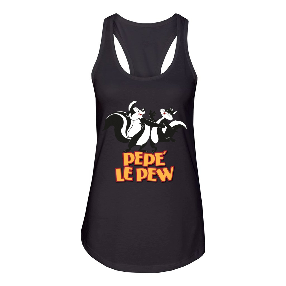 Pepe Le Pew in Love With Penelope Women's Racerback Tank