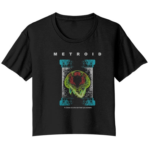 IN ZEBES METROID SAMUS ARAN ZEBES GAMING ALIEN XENOMORPH MOVIES Bella Ladies Flowy Crop T-shirt