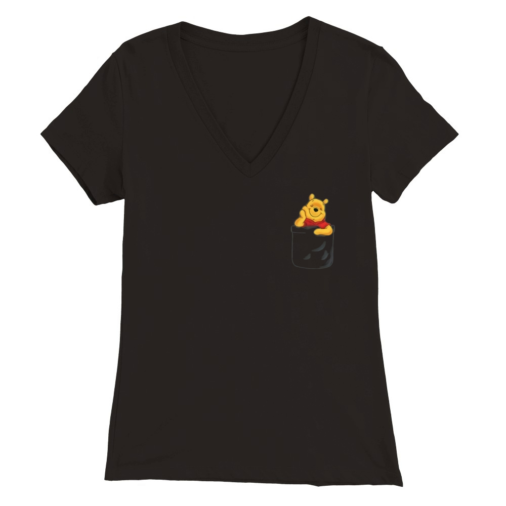Pocket Pooh Premium Womens V-Neck T-shirt