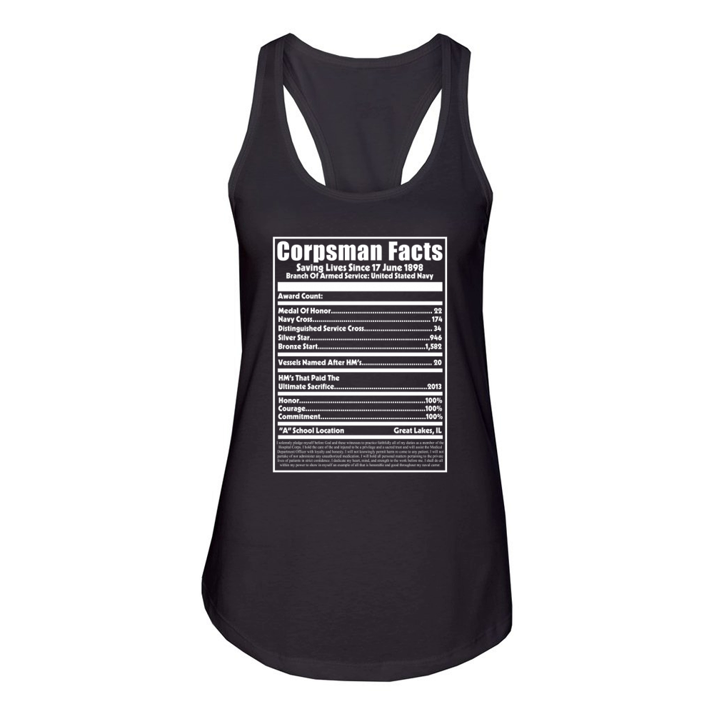 Corpsman Facts Women's Racerback Tank