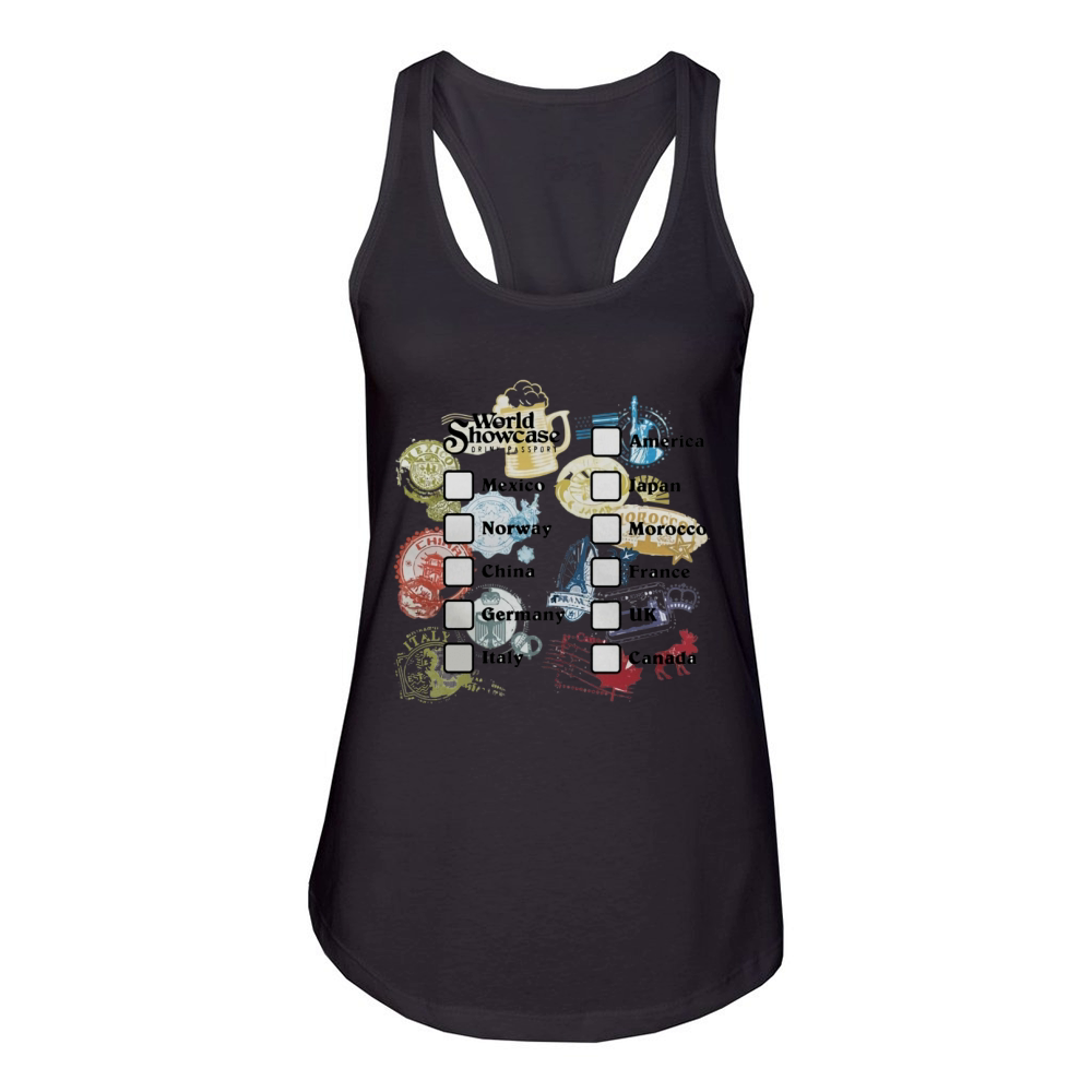 Drink Around the World-EPCOT Passport Shirt Women's Racerback Tank
