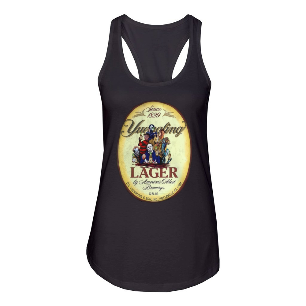 Horror characters Yuengling Lager by America’s Oldest Brewery shirt Women's Racerback Tank