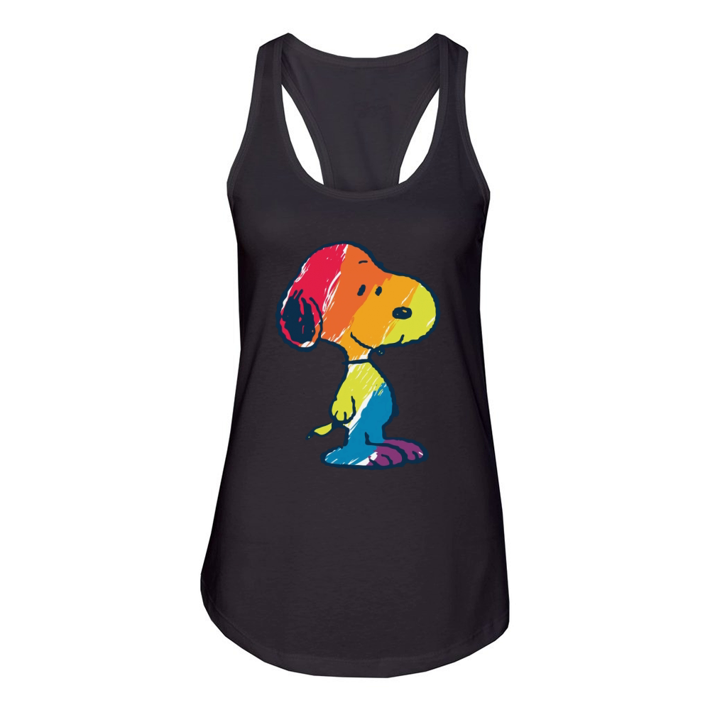 shirt rainbow snoopy Women's Racerback Tank