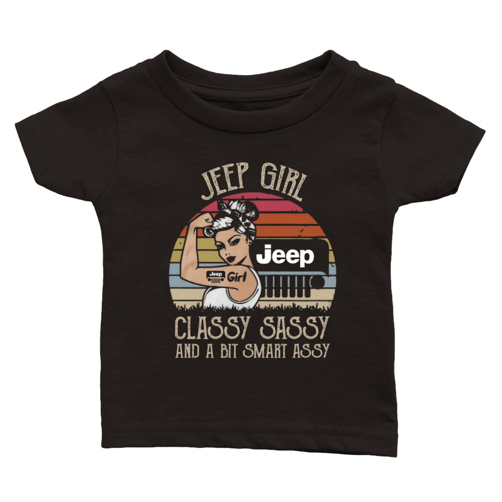 Jeep girl classy sassy and a bit smart assy vintage shirt Classic Baby Crewneck T-shirt