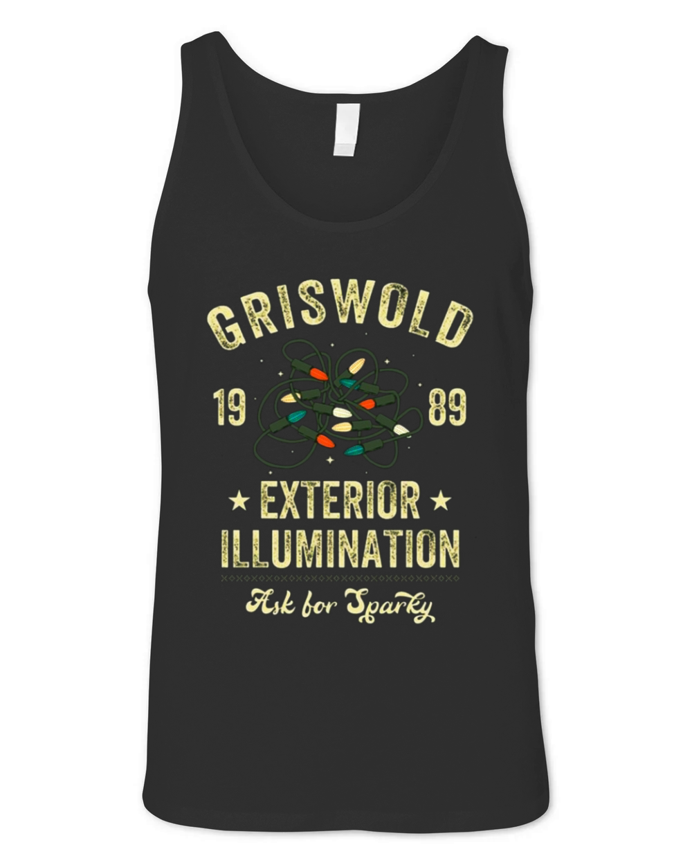 Griswold 1989 Exterior Illumination Christmas Tree Unisex Jersey Tank