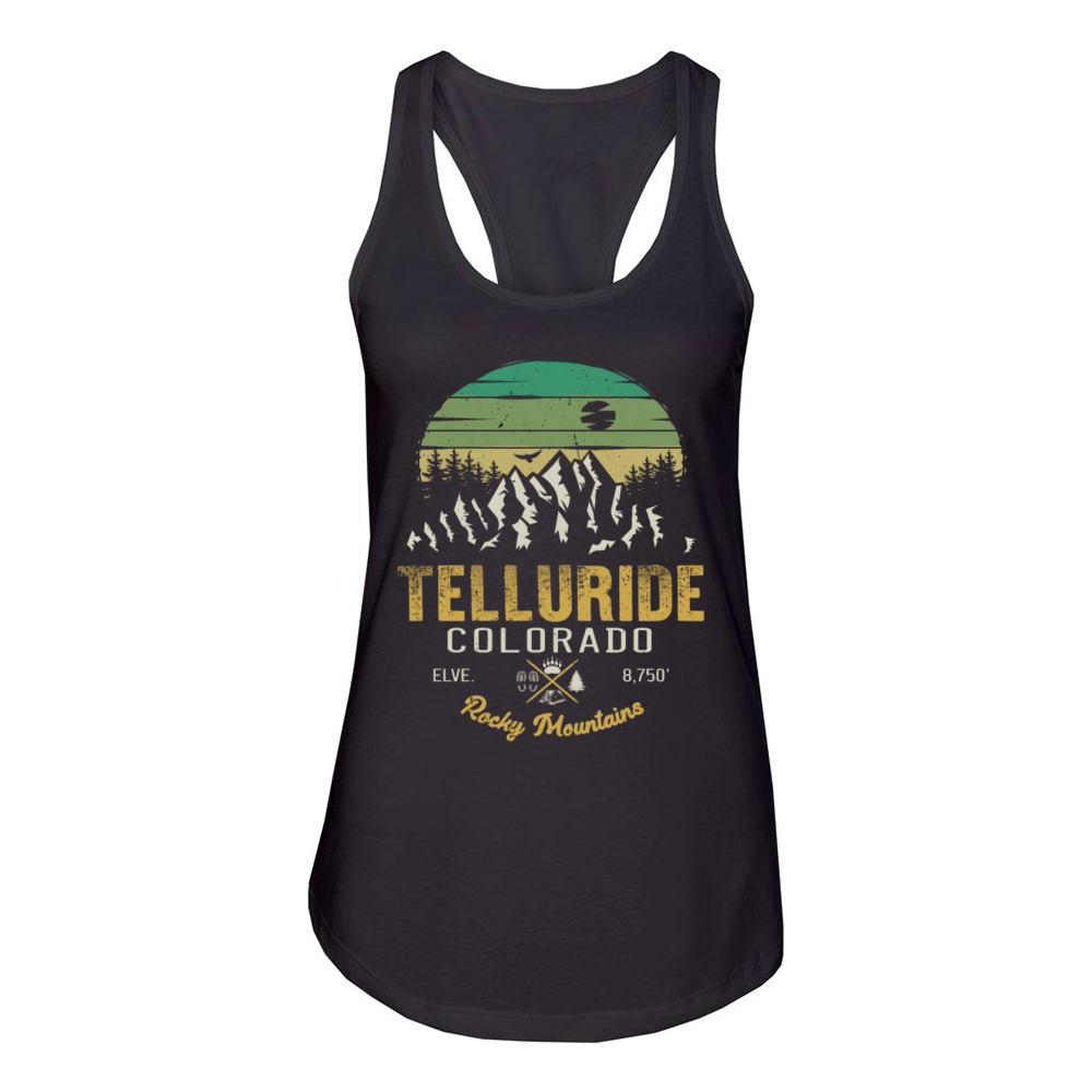 Telluride Colorado vintage retro Women's Racerback Tank