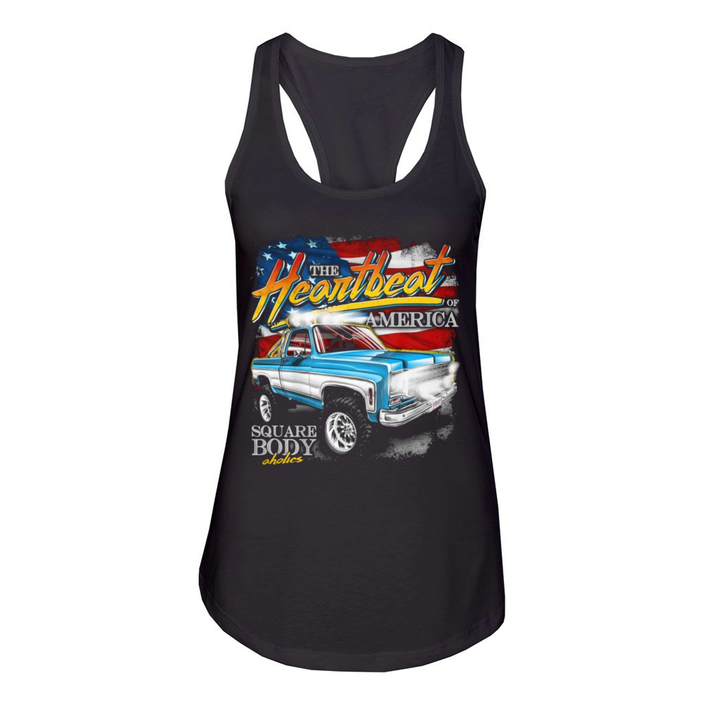 The Heartbeat of America Square Body Women's Racerback Tank