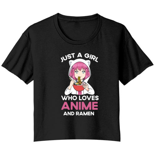 Anime Art For Girls Anime Merch Ramen Anime Funny Bella Ladies Flowy Crop T-shirt