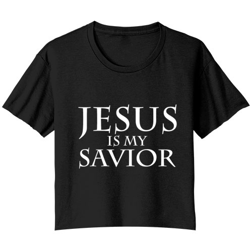 Jesus is my savior Bella Ladies Flowy Crop T-shirt