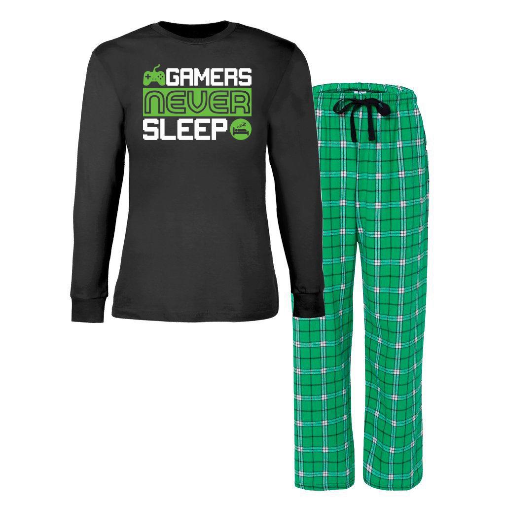 Vintage Gamers Funny Games Never Sleep Women's Christmas Pajamas