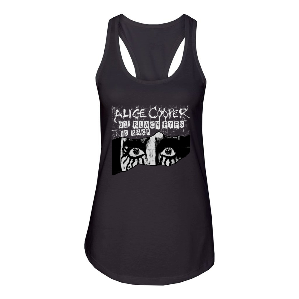 Alice cooper ol' black eyes in back Women's Racerback Tank