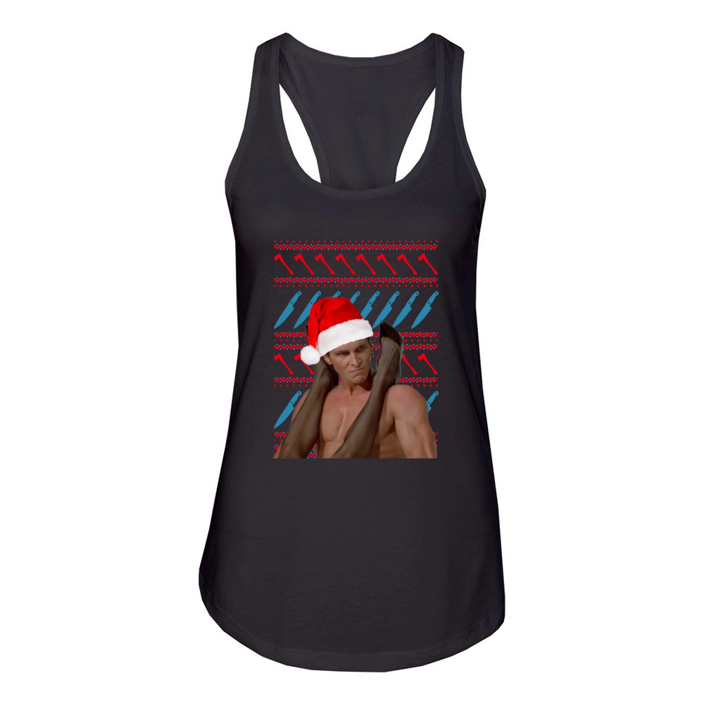 Patrick Bateman American Psycho ugly Christmas sweater Women's Racerback Tank
