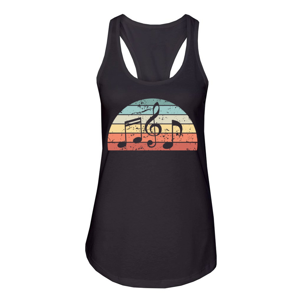 Retro Music Sunset Vintage musician Sunrise Women's Racerback Tank