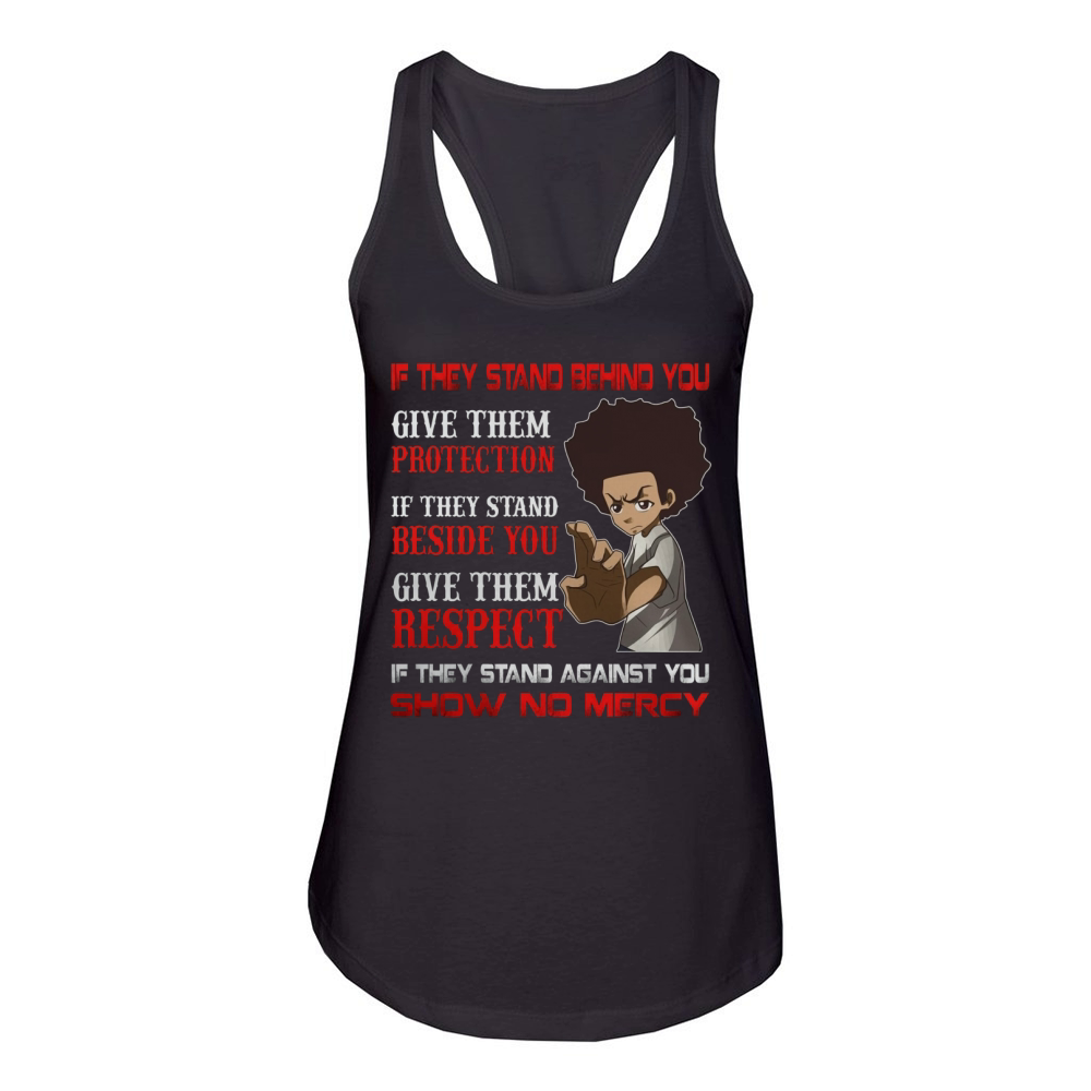 Show No Mercy - The Boondocks Shirts Women's Racerback Tank